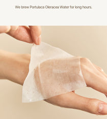 Heveblue Salmon Caring Centella Toner 200 ml — toner applied using a cotton pad.