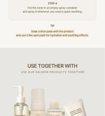 Heveblue Salmon Caring Centella Toner 200 ml — additional toner application tips.