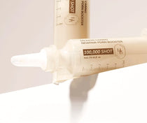 Heveblue Salmon Caring Newpair PDRN Booster 100,000 Shot Essence 5 ml — 5 ml booster label and dispenser detail.