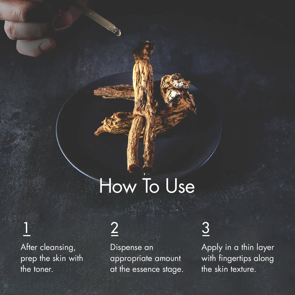 I'm From Ginseng Serum — ginseng-root illustration and application instructions