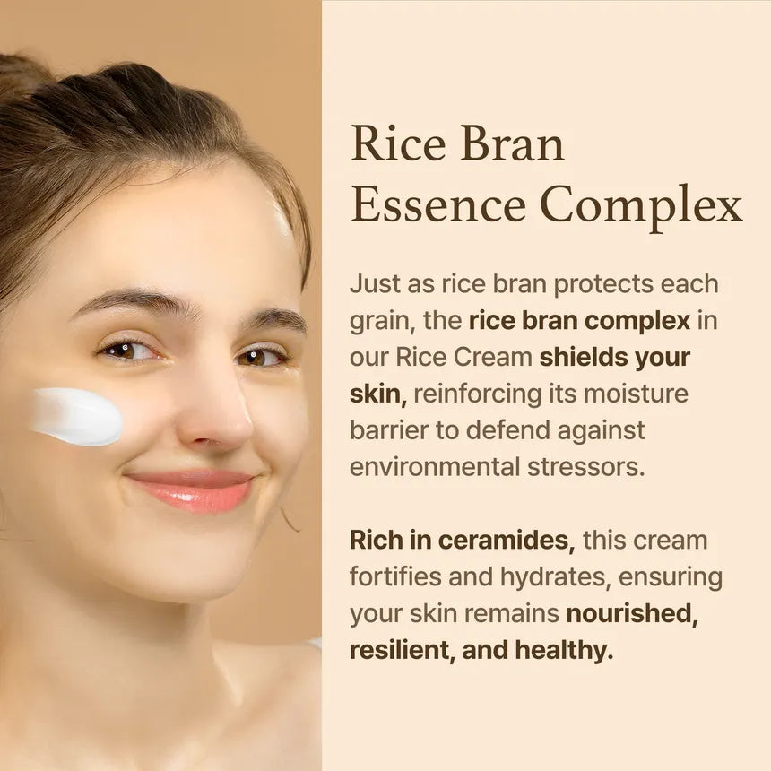I'm From Rice Cream — model with rice cream applied to her cheek