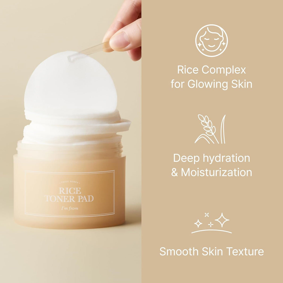 I'm From Rice Toner Pad 140ml — product view