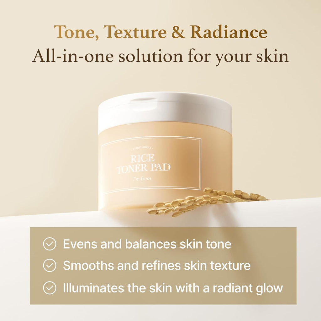 I'm From Rice Toner Pad — rice-toner-pad jar with rice stalks on a cream background