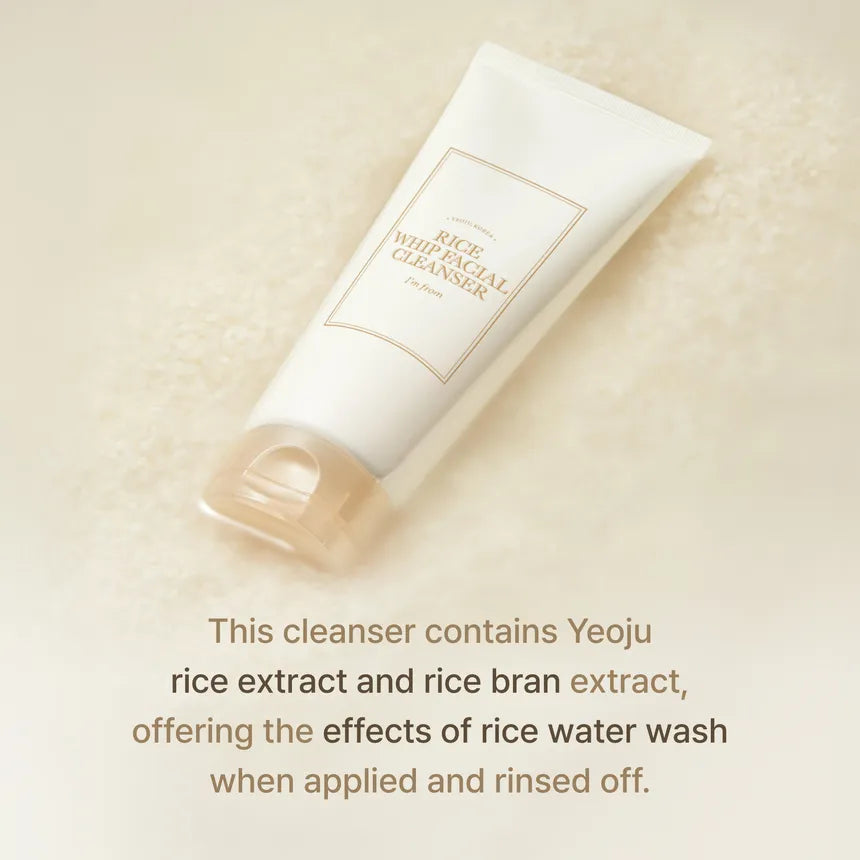I'm From Rice Whip Facial Cleanser 150ml — product and texture detail