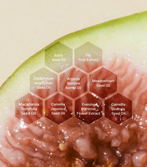 I'm From Fig Cleansing Oil — plant-oil and fig ingredient illustration