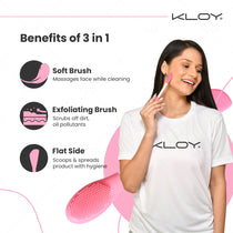 Kloy Silicone Face Mask Applicator & Lip Cleansing Brush (Light Pink) - official gallery 3