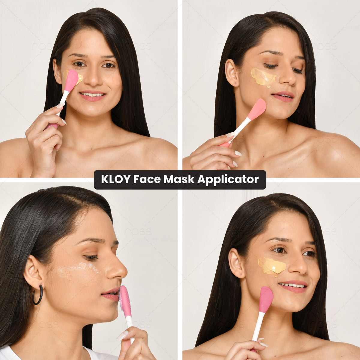Kloy Silicone Face Mask Applicator & Lip Cleansing Brush (Light Pink) - official gallery 5