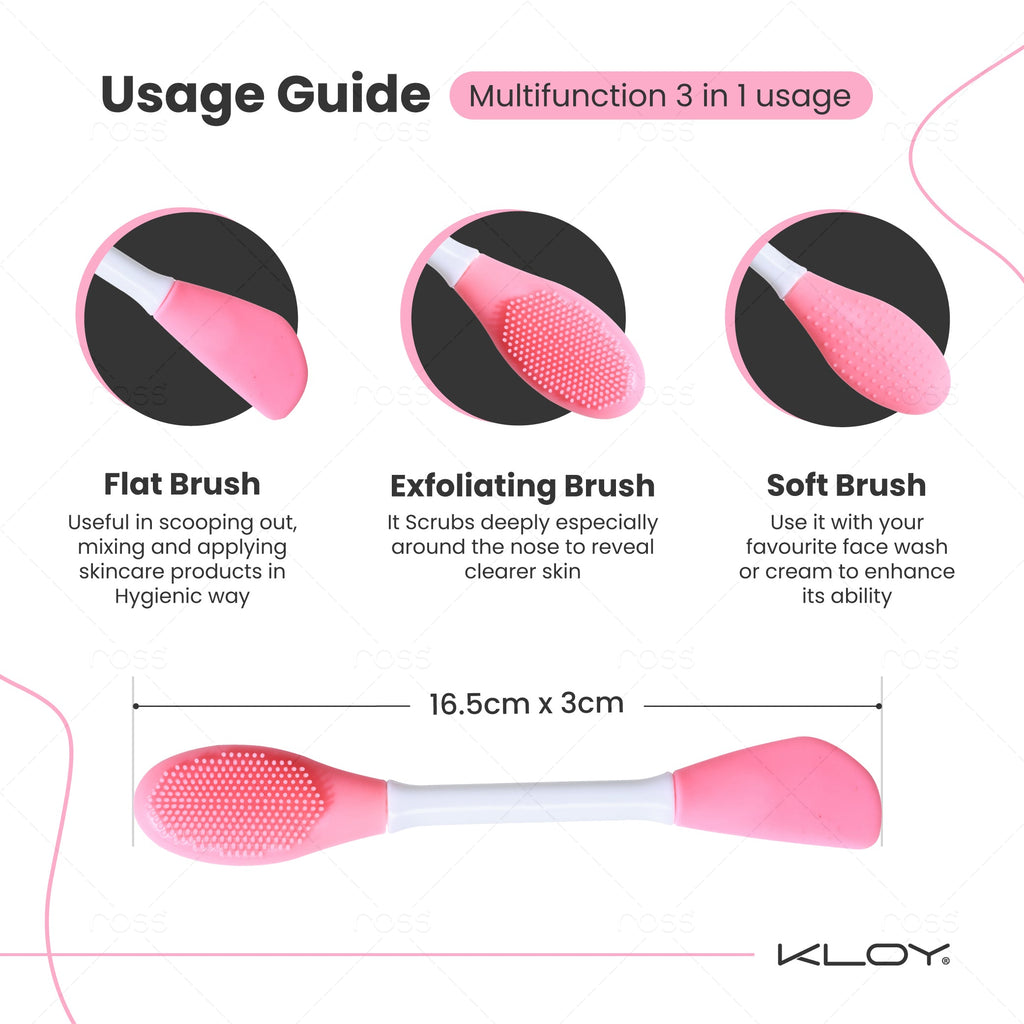 Kloy Silicone Face Mask Applicator & Lip Cleansing Brush (Light Pink) - official gallery 6