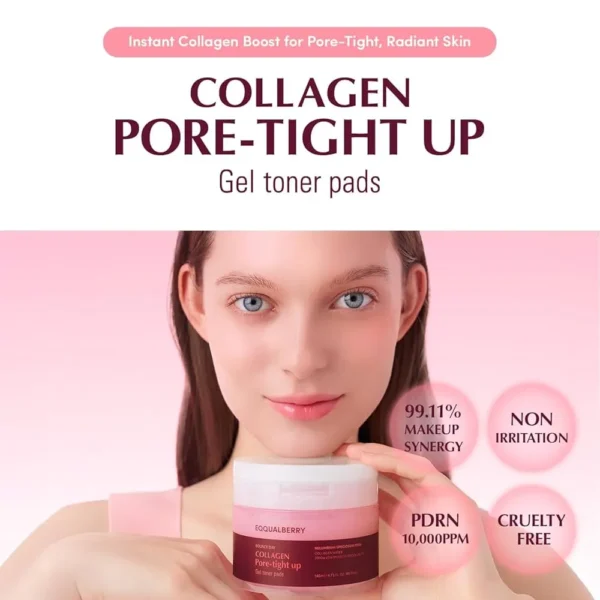 Eqqualberry Collagen Pore Tight Up Gel Toner Pads (60Ea)