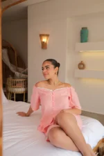 Daisy Haze PJ Set In Pink Salmon