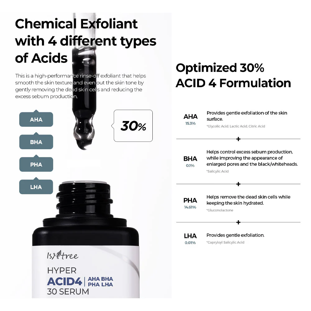 ISNTREE Hyper Acid4 AHA BHA PHA LHA 30 Serum 20 ml