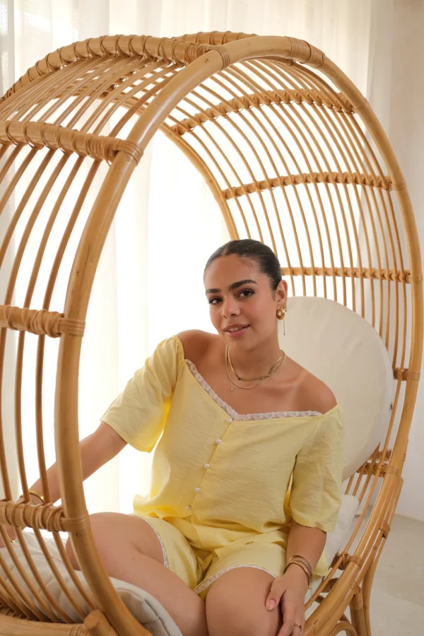 Daisy Haze Pj Set In Butter Yellow