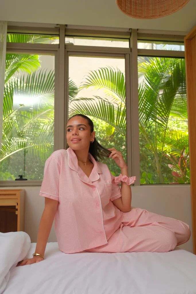 Homewear Buy Online At K-Beauty Shine Mentally Checked Out Pj In Pink