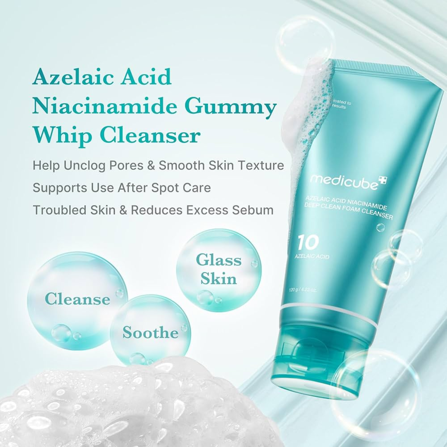 Medicube Azelaic Acid Niacinamide Deep Cleansing Foam 120G