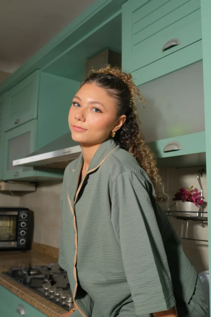 Homewear Buy Online At K-Beauty Shine Wavy Dream Pj In Moody Matcha