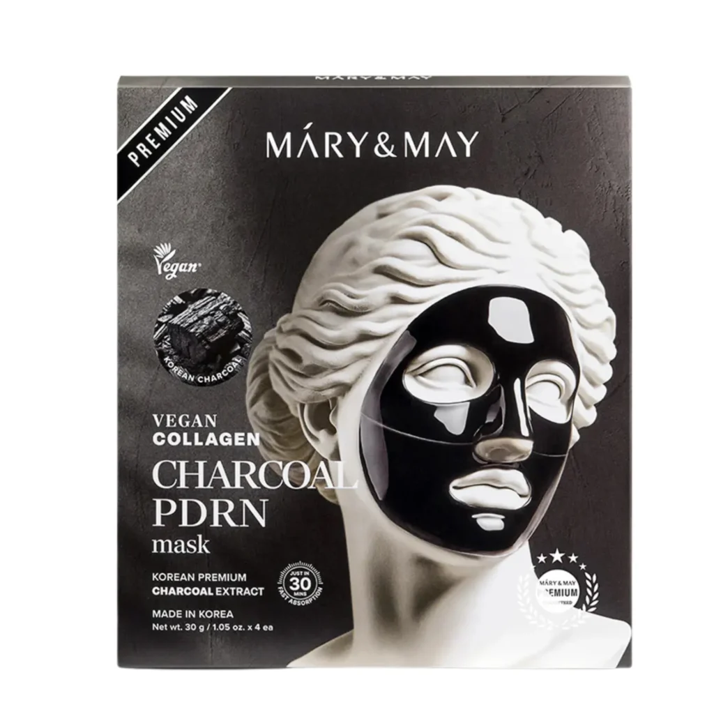New Buy Online At K-Beauty Shine Mary&Amp;May Vegan Collagen Charcoal Pdrn Mask (4Ea)