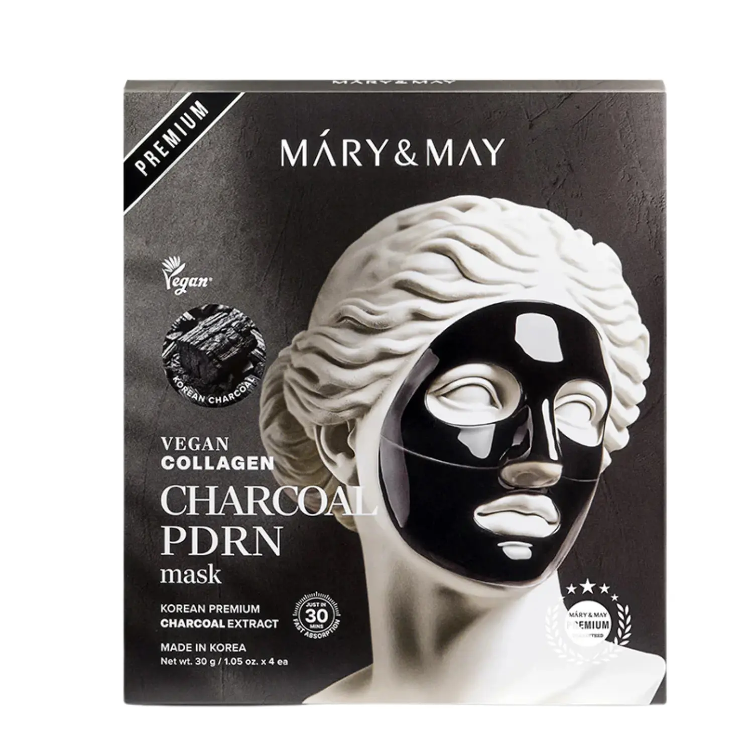 Mary&Amp;May Vegan Collagen Charcoal Pdrn Mask (4Ea) Buy Online At K-Beauty Shine Mary&Amp;May Vegan Collagen Charcoal Pdrn Mask (4Ea)