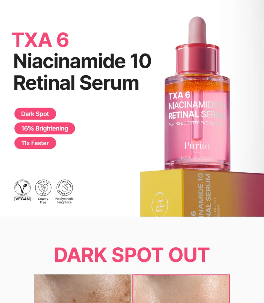 Purito Seoul Txa 6 Niacinamide 10 Retinal Serum 30Ml Buy Online At K-Beauty Shine Purito Seoul Txa 6 Niacinamide 10 Retinal Serum 30Ml
