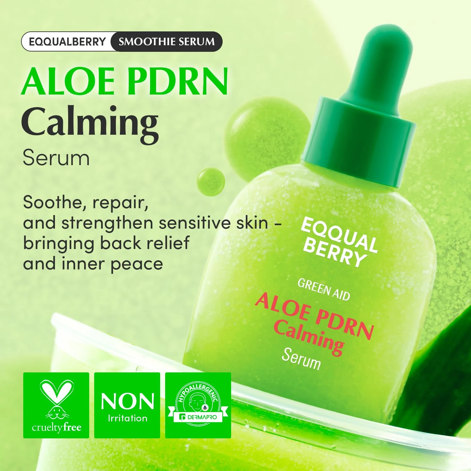 Eqqualberry Aloe Pdrn Calming Smoothie Serum 30Ml Buy Online At K-Beauty Shine Eqqualberry Aloe Pdrn Calming Smoothie Serum 30Ml